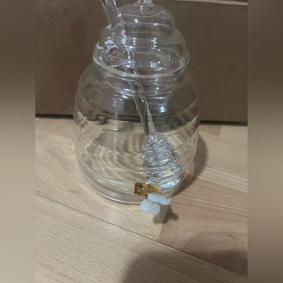 Neiman Marcus Glass Honey Jar with Bee Accents - Picture 3 of 5